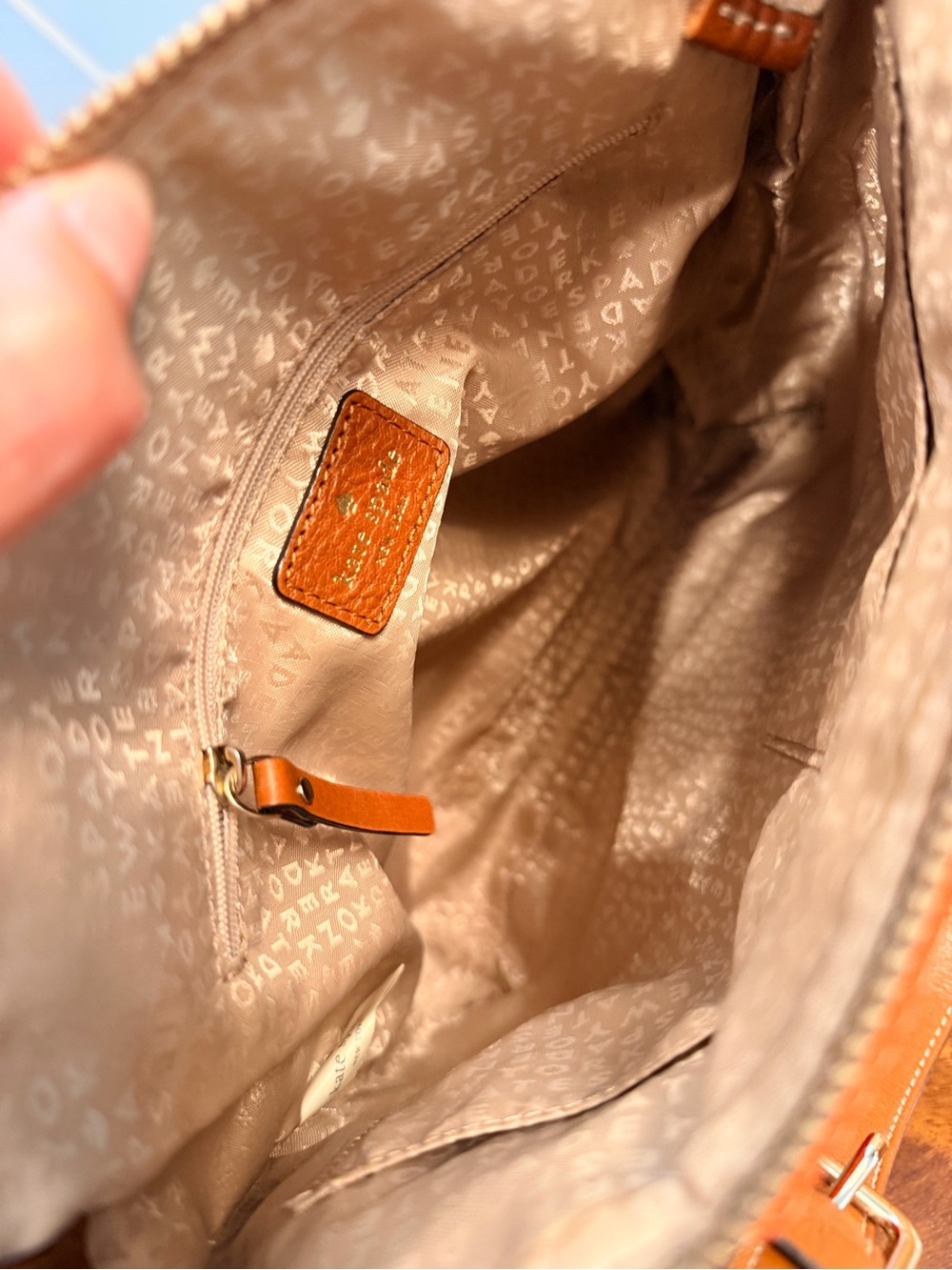 Kate Spade New York Canvas Crossbody Bag | Pink & Red Stripe GUC - Picture 8 of 12